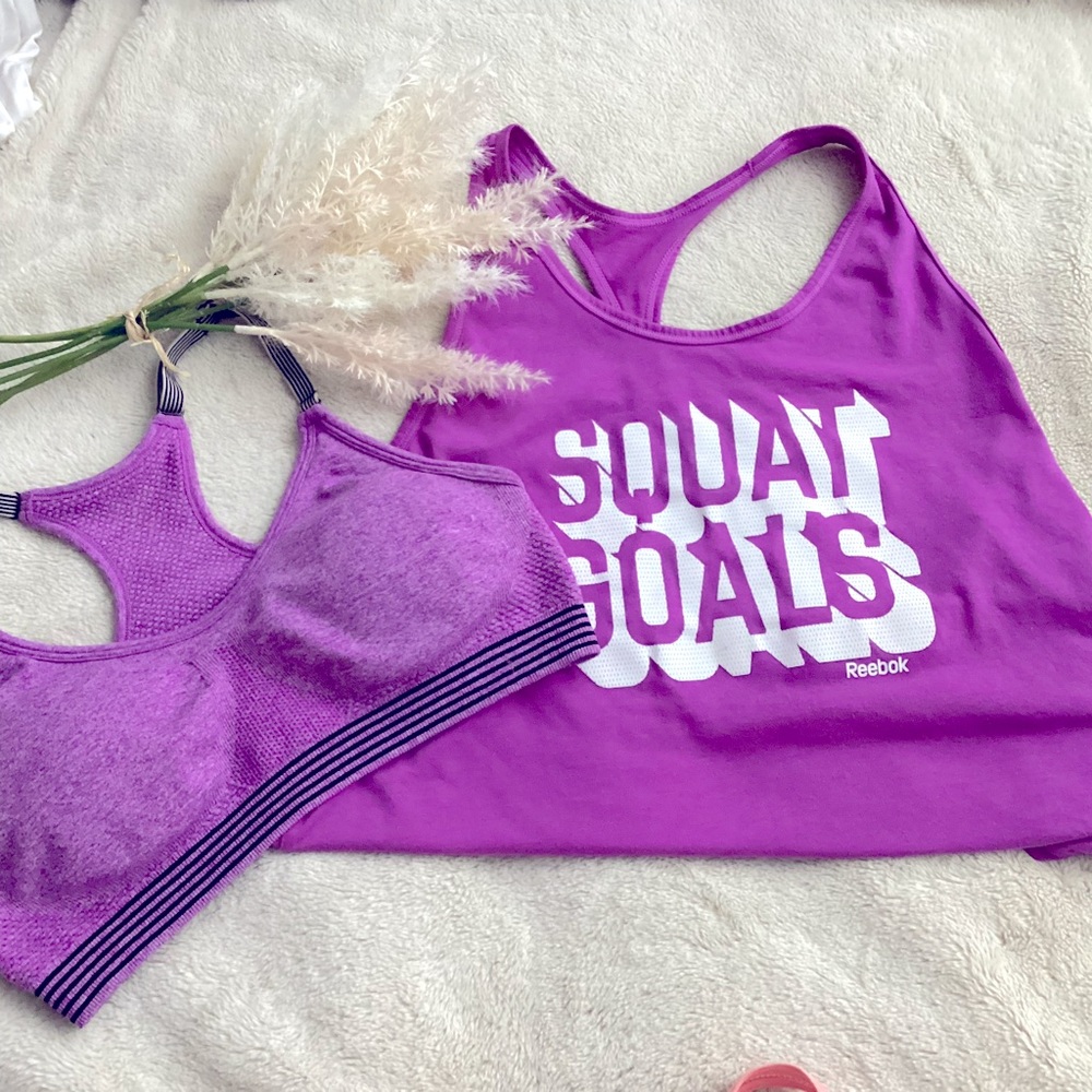 Reebok Tank and sports bra gym bundle size large